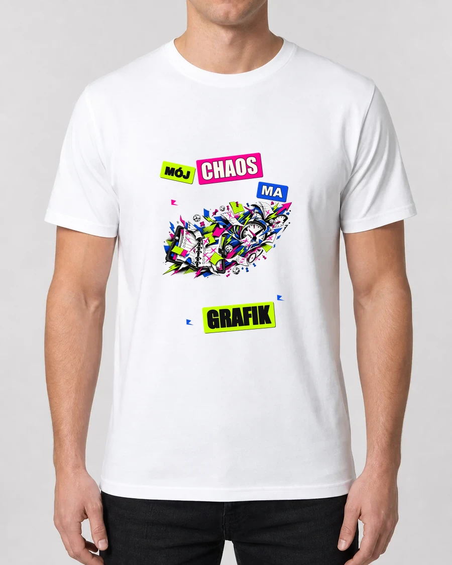 Koszulka z nadrukiem Mój chaos ma grafik