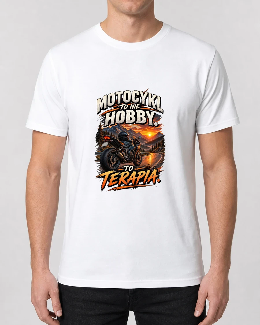 Koszulka z nadrukiem Motocykl to nie hobby, to terapia