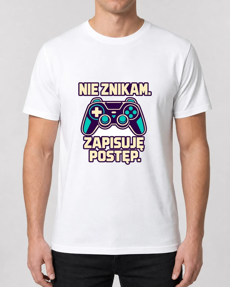 Koszulka z nadrukiem Nkie znikam zapisuje postep