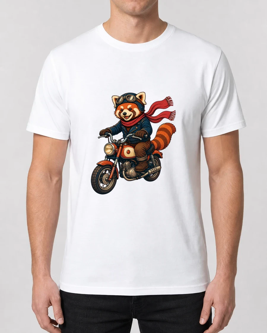 Koszulka z nadrukiem Panda na Motorze