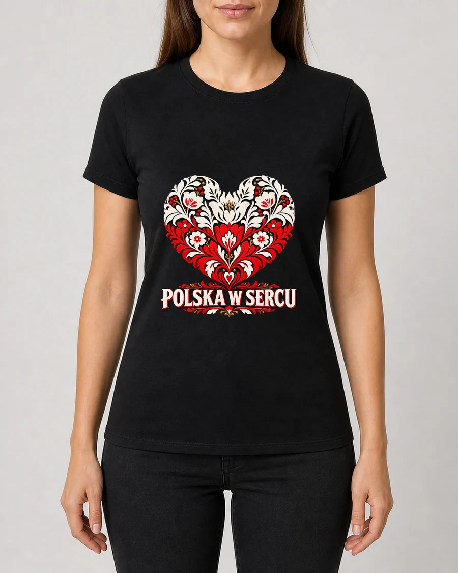 Koszulka z nadrukiem Polska w sercu