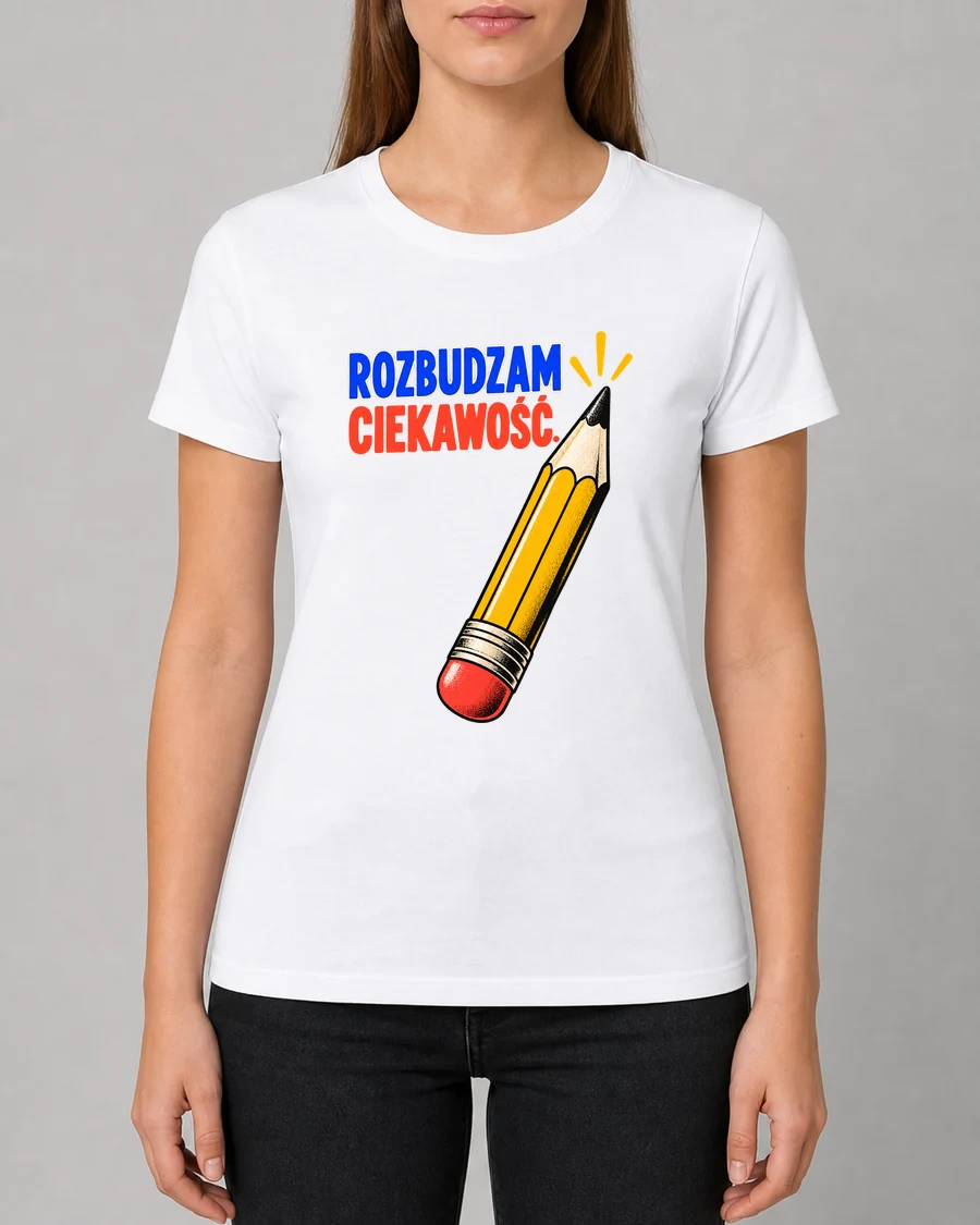 Koszulka z nadrukiem Rozbudzam ciekawość