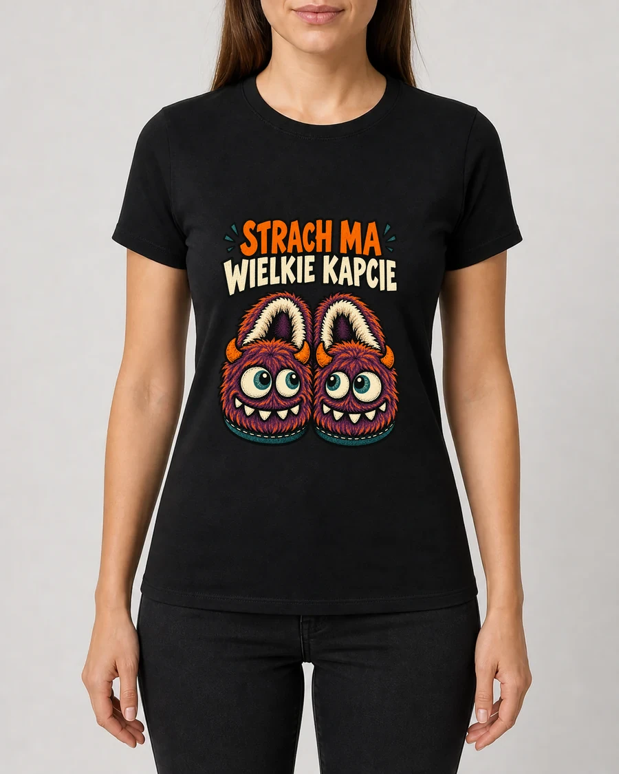 Koszulka z nadrukiem Strach ma wielkie kapcie