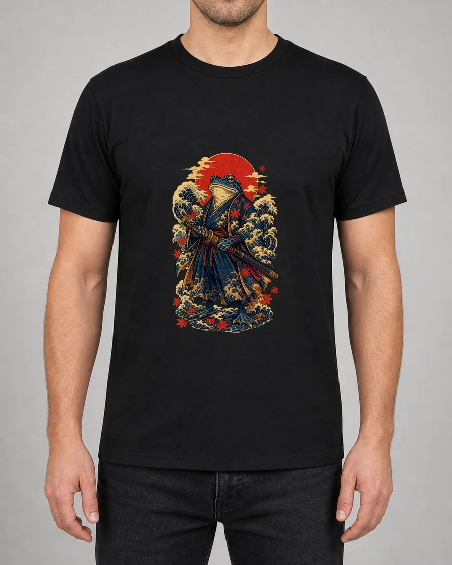 Koszulka z nadrukiem Żabi Ronin